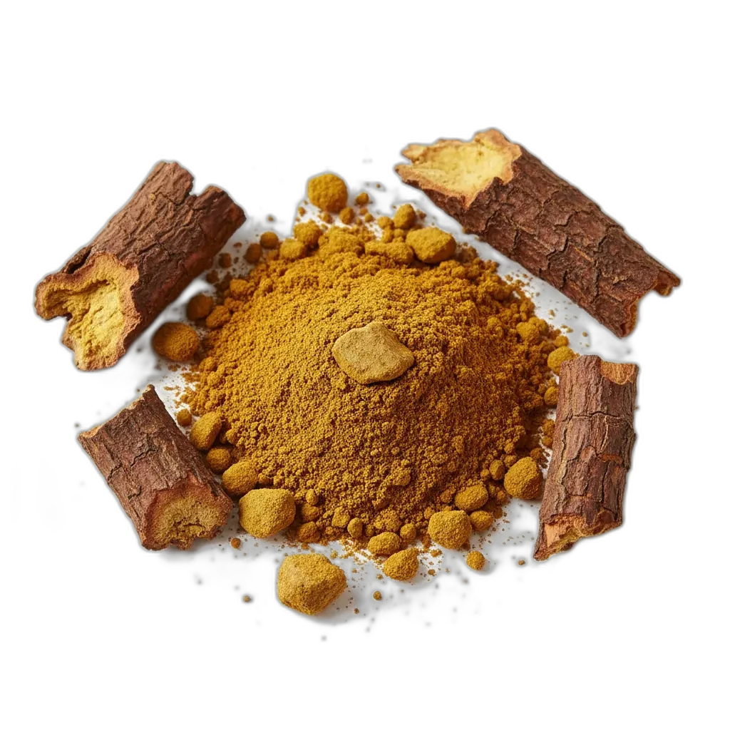 Berberina — extract din Berberis, cunoscut pentru proprietățile sale de sprijin.